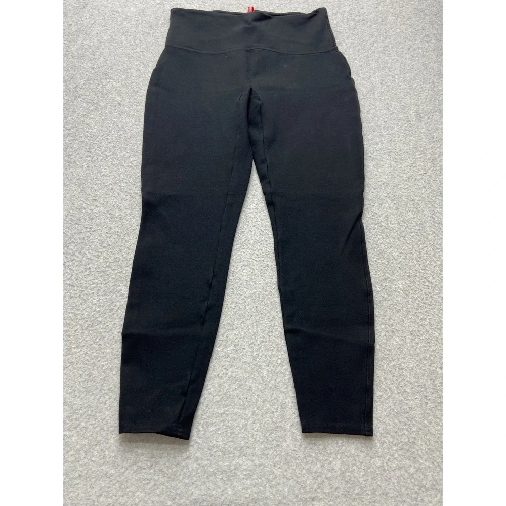 Spanx Leggings Womens M Black High Rise Ankle Shaping Compression Stretch